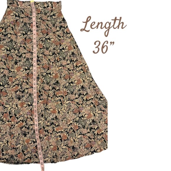 EVC Vintage Marnie West Floral A-line Midi Skirt Women's Small Made in USA - Picture 9 of 14